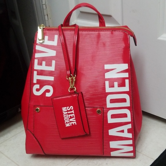 Steve Madden Handbags - Steve Madden Red BACKPACK stylish vinyl bharat